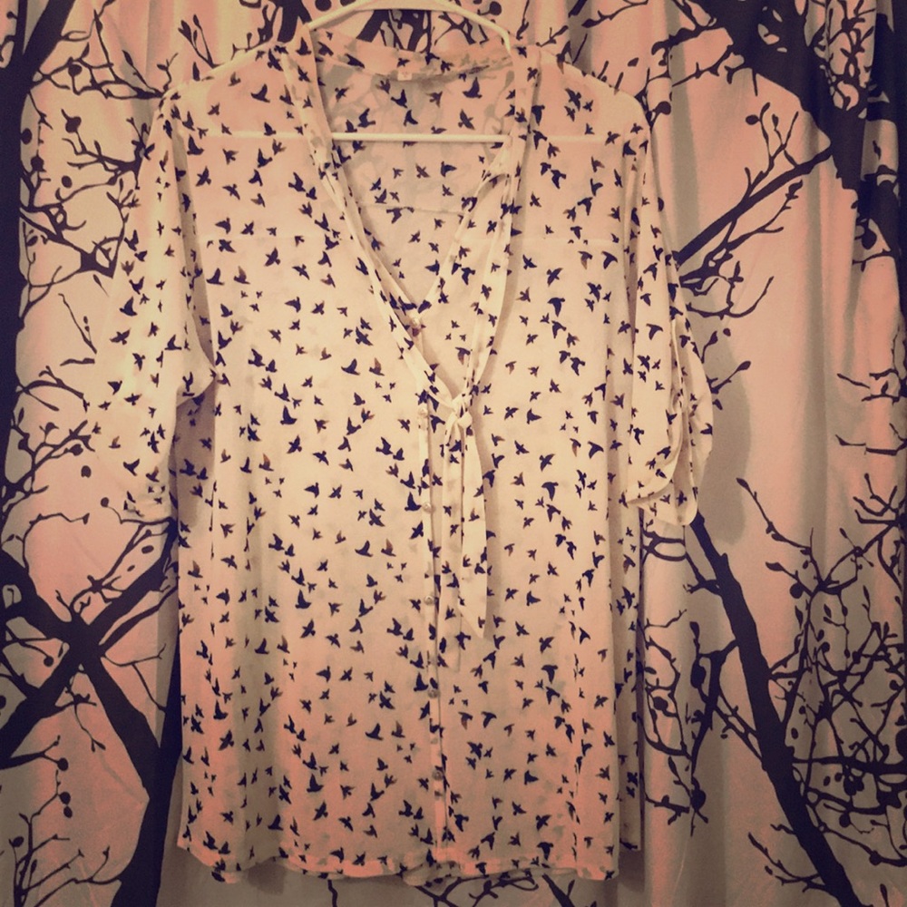 Sheer bird blouse
